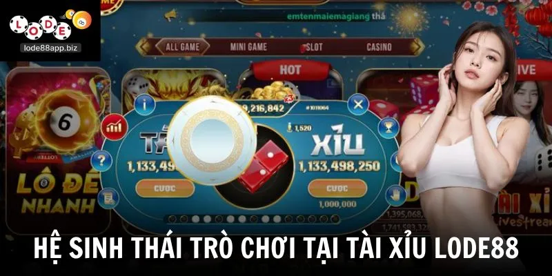 Hệ sinh thái trò chơi tại tài xỉu Lode88