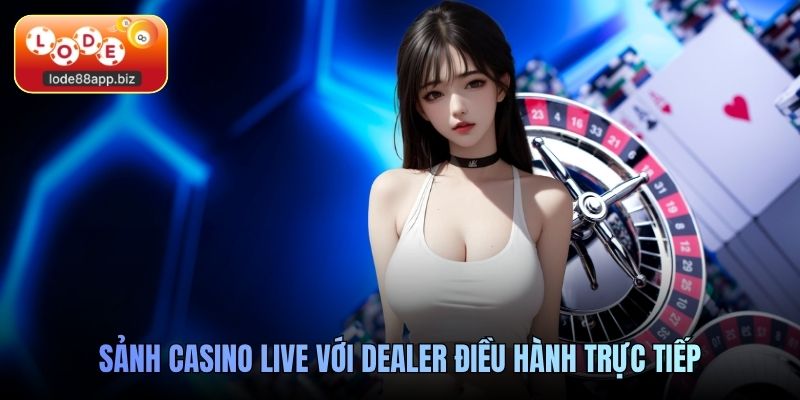 Sảnh casino live với dealer điều hành trực tiếp